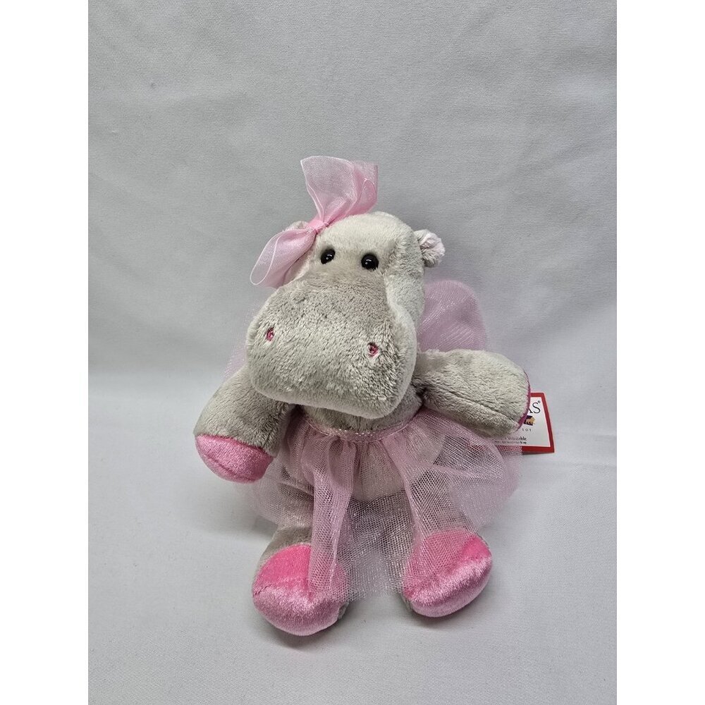 Douglas cuddle toys plush Lulu Gray Hippo ballerina 9" Plush- FACTORY ERROR ARM
